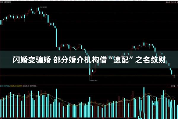 闪婚变骗婚 部分婚介机构借“速配”之名敛财